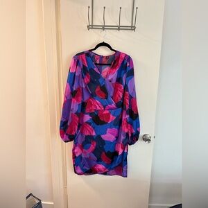 Vibrant Multicolor Wrap Dress